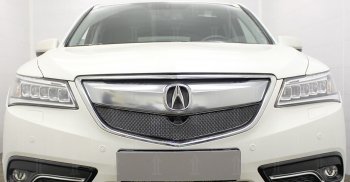 4 299 р. Защитная сетка решетки радиатора Стрелка 11 Премиум (алюминий) Acura MDX YD3 дорестайлинг (2013-2016) (Цвет: черный)  с доставкой в г. Екатеринбург. Увеличить фотографию 2