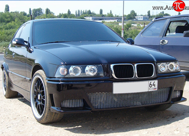 3 349 р. Передний бампер M-VRS BMW 3 серия E36 седан (1990-2000) (Неокрашенный)  с доставкой в г. Екатеринбург