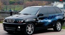 9 299 р. Накладка заднего бампера Тарантул BMW X5 E53 дорестайлинг (1999-2003) (Неокрашенная)  с доставкой в г. Екатеринбург. Увеличить фотографию 2