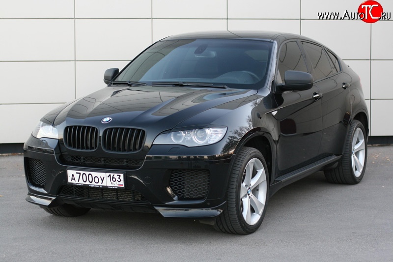 4 749 р. Накладки Global-Tuning на передний бампер автомобиля  BMW X6  E71 (2008-2014) дорестайлинг, рестайлинг (Неокрашенная)  с доставкой в г. Екатеринбург