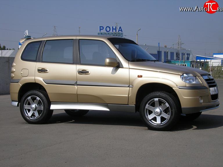 2 149 р. Пороги накладки Атака Chevrolet Niva 2123 дорестайлинг (2002-2008) (Неокрашенные)  с доставкой в г. Екатеринбург