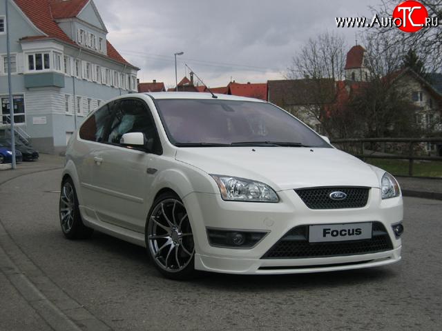 4 999 р. Накладка переднего бампера ST Sport Ford Focus 2  седан дорестайлинг (2004-2008) (Неокрашенная)  с доставкой в г. Екатеринбург