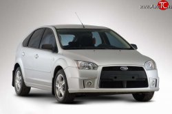 5 599 р. Передний бампер YTE Ford Focus 2 универсал дорестайлинг (2004-2008) (Неокрашенный)  с доставкой в г. Екатеринбург. Увеличить фотографию 2