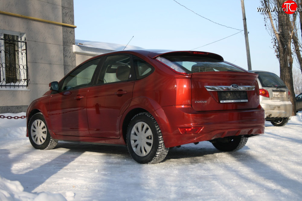 1 699 р. Накладка заднего бампера AutoTC Ford Focus 2 хэтчбэк 3 дв. рестайлинг (2007-2011) (Неокрашенная)  с доставкой в г. Екатеринбург