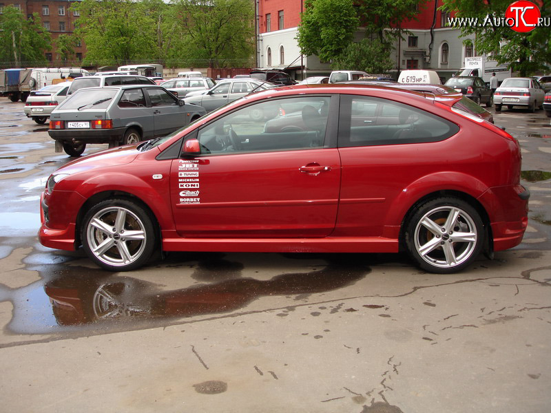 2 679 р. Пороги накладки Снайпер Ford Focus 2 седан рестайлинг (2007-2011) (Неокрашенные)  с доставкой в г. Екатеринбург