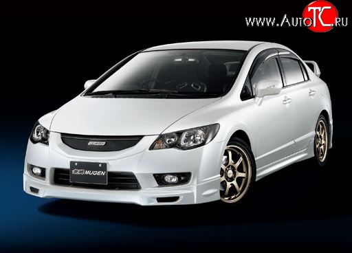 6 499 р. Накладка переднего бампера Mugen Style  Honda Civic  FD (2009-2011) седан рестайлинг (Неокрашенная)  с доставкой в г. Екатеринбург