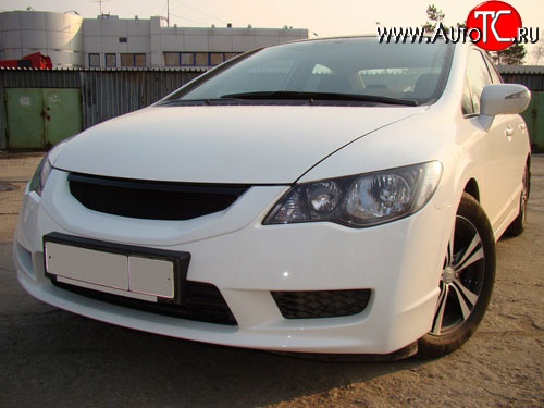 4 599 р. Решётка радиатора Mugen Style  Honda Civic  FD (2009-2011) седан рестайлинг (Неокрашенная)  с доставкой в г. Екатеринбург