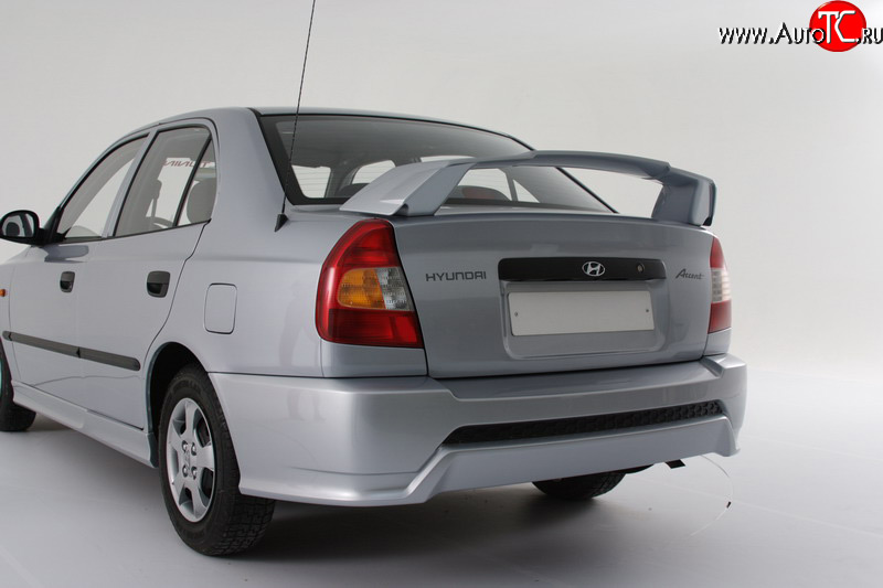 5 099 р. Задний бампер Классик Hyundai Accent седан ТагАЗ (2001-2012) (Неокрашенный)  с доставкой в г. Екатеринбург