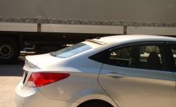 3 299 р. Козырёк на заднее лобовое стекло Sport  Hyundai Solaris  RBr (2010-2017) седан дорестайлинг, седан рестайлинг (Неокрашенный)  с доставкой в г. Екатеринбург. Увеличить фотографию 2