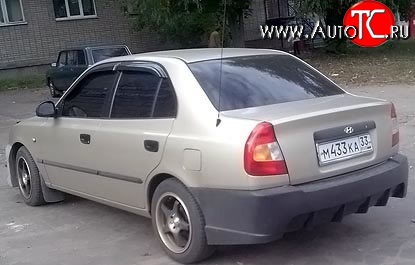 7 499 р. Задний бампер ATH New Hyundai Accent седан ТагАЗ (2001-2012) (Неокрашенный)  с доставкой в г. Екатеринбург