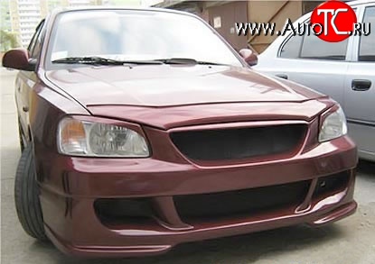 7 349 р. Передний бампер ATH Hyundai Accent седан ТагАЗ (2001-2012) (Неокрашенный)  с доставкой в г. Екатеринбург