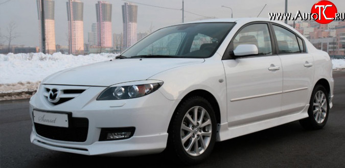 3 999 р. Реснички Sunset Mazda 3/Axela BK дорестайлинг седан (2003-2006) (Неокрашенные)  с доставкой в г. Екатеринбург