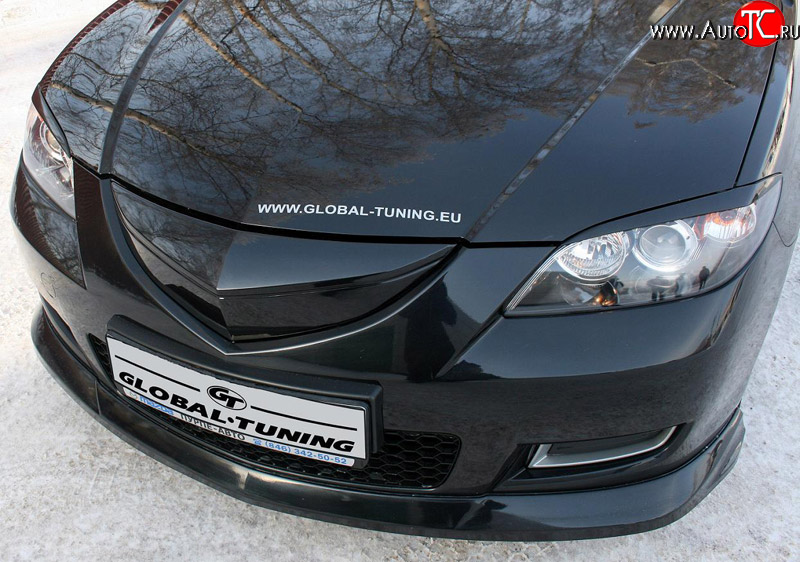 3 049 р. Радиаторная решётка Global-Tuning Mazda 3/Axela BK дорестайлинг седан (2003-2006) (Неокрашенная)  с доставкой в г. Екатеринбург