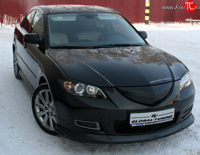 729 р. Реснички на фары Global-Tuning Mazda 3/Axela BK дорестайлинг седан (2003-2006) (Неокрашенные)  с доставкой в г. Екатеринбург