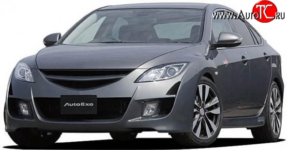 6 649 р. Передний бампер AutoExq Mazda 6 GH дорестайлинг лифтбэк (2007-2010) (Неокрашенный)  с доставкой в г. Екатеринбург