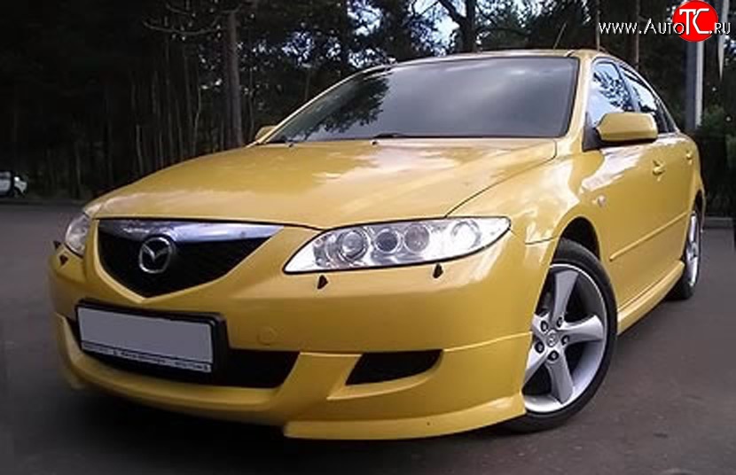 7 349 р. Накладка переднего бампера AERO Mazda 6 GG, GY универсал дорестайлинг (2002-2005) (Неокрашенная)  с доставкой в г. Екатеринбург