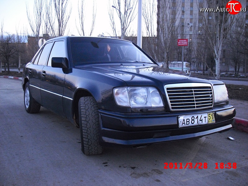 4 499 р. Накладка переднего бампера Elegance Mercedes-Benz E-Class W124 седан дорестайлинг (1984-1993)  с доставкой в г. Екатеринбург