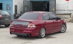 14 299 р. Задний бампер Evo  Mitsubishi Lancer  9 (2003-2009) 1-ый рестайлинг седан, 2-ой рестайлинг седан (Неокрашенный)  с доставкой в г. Екатеринбург. Увеличить фотографию 1