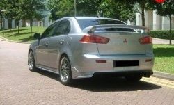 4 999 р. Накладка Zodiak под одинарный выхлоп на задний бампер  Mitsubishi Lancer  10 (2007-2017) седан дорестайлинг, седан рестайлинг (Неокрашенная)  с доставкой в г. Екатеринбург. Увеличить фотографию 2