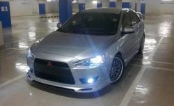 4 849 р. Накладка Zodiak на передний бампер  Mitsubishi Lancer  10 (2007-2017) седан дорестайлинг, хэтчбэк дорестайлинг, седан рестайлинг, хэтчбек 5 дв рестайлинг (Неокрашенная)  с доставкой в г. Екатеринбург. Увеличить фотографию 6