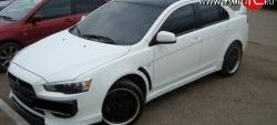 4 549 р. Пороги накладки Evo  Mitsubishi Lancer  10 (2007-2017) седан дорестайлинг, хэтчбэк дорестайлинг, седан рестайлинг, хэтчбек 5 дв рестайлинг (Неокрашенные)  с доставкой в г. Екатеринбург. Увеличить фотографию 3