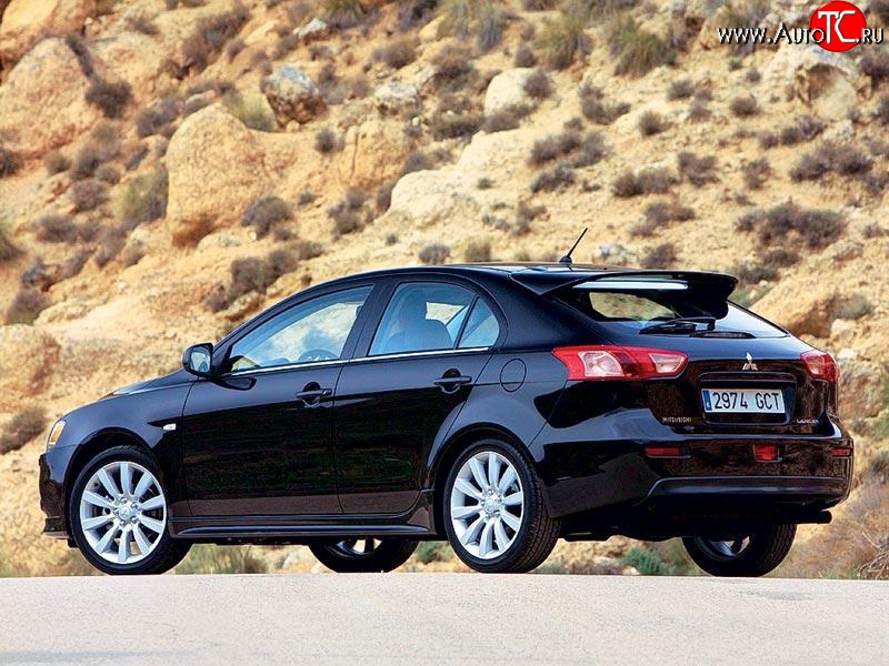 5 399 р. Верхний спойлер Sport 5D (хетчбек) Mitsubishi Lancer 10 хэтчбэк дорестайлинг (2007-2010) (Неокрашенный)  с доставкой в г. Екатеринбург