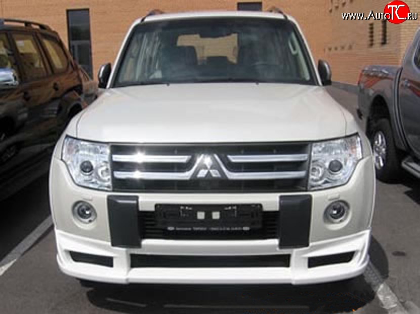 10 599 р. Накладка переднего бампера Sport Mitsubishi Pajero 4 V80 дорестайлинг (2006-2011) (Неокрашенная)  с доставкой в г. Екатеринбург