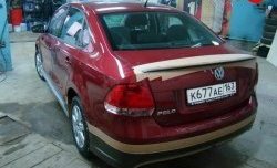 3 899 р. Лип спойлер Racing  Volkswagen Polo  5 (2009-2020) седан дорестайлинг, хэтчбек рестайлинг (Неокрашенный)  с доставкой в г. Екатеринбург. Увеличить фотографию 2