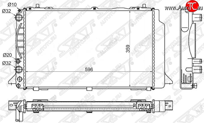 5 999 р. Радиатор двигателя SAT (пластинчатый) Audi 80 B3 седан (1986-1991)  с доставкой в г. Екатеринбург