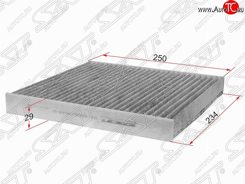 199 р. Фильтр салонный SAT (угольный, 250x230x29 mm)  Audi A3 (8VA хэтчбэк 5 дв.,  8VS седан,  8V1), Seat Leon (5F хэтчбэк 5 дв.,  5F), Skoda Kodiaq (NU7), Octavia (A7), Superb (B8 (3V),  B8 (3V5)), Volkswagen Golf (7), Teramont (CA1)  с доставкой в г. Екатеринбург