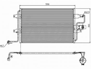 Радиатор кондиционера SAT Audi A3 (8LA хэтчбэк 5 дв.,  8L1 хэтчбэк 3 дв.), TT (8N), Skoda Octavia (Tour A4 1U2,  Tour A4 1U5), Volkswagen Bora, Golf (4), Jetta (A4)