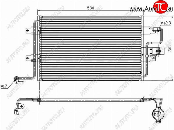 5 899 р. Радиатор кондиционера SAT  Audi A3 (8LA хэтчбэк 5 дв.,  8L1 хэтчбэк 3 дв.), TT (8N), Skoda Octavia (Tour A4 1U2,  Tour A4 1U5), Volkswagen Bora, Golf (4), Jetta (A4)  с доставкой в г. Екатеринбург