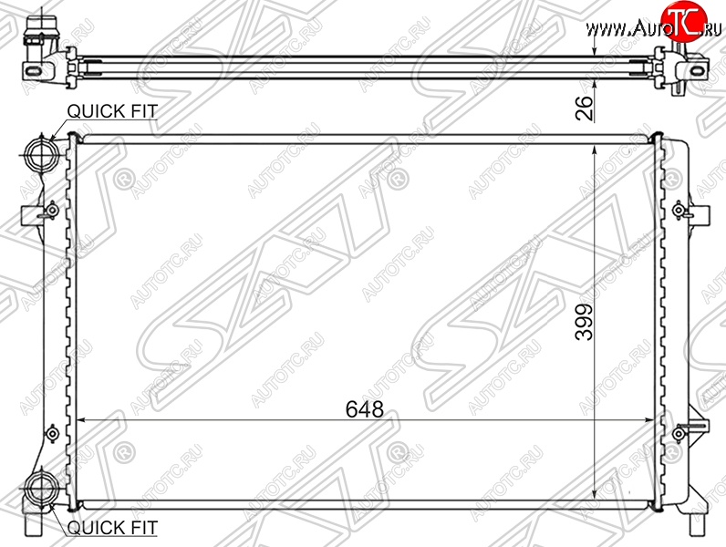 5 999 р. Радиатор двигателя SAT (1.4 / 1.6 / 1.8 / 2.0 / 2.5) Audi A3 8P1 хэтчбэк 3 дв. дорестайлинг (2003-2005)  с доставкой в г. Екатеринбург