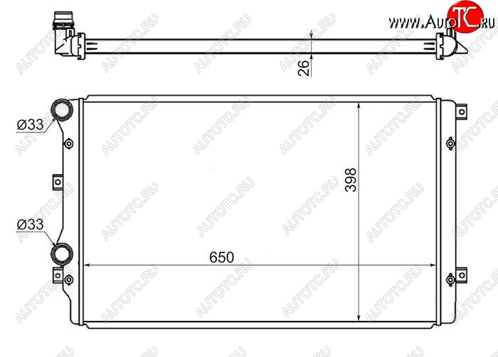 6 349 р. Радиатор двигателя SAT (пластинчатый, Китай) Audi A3 8P1 хэтчбэк 3 дв. дорестайлинг (2003-2005)  с доставкой в г. Екатеринбург