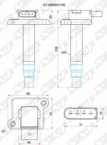 Катушка зажигания SAT (1.8T) Audi A4 B6 седан (2000-2006)