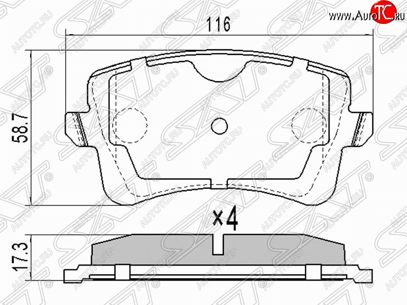 1 179 р. Колодки тормозные задние SAT  Audi A4  B8 - Q5  FY  с доставкой в г. Екатеринбург