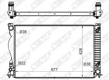 Радиатор двигателя SAT (пластинчатый) Audi (Ауди) A6 (А6)  C6 (2004-2008) C6 дорестайлинг, седан, дорестайлинг, универсал