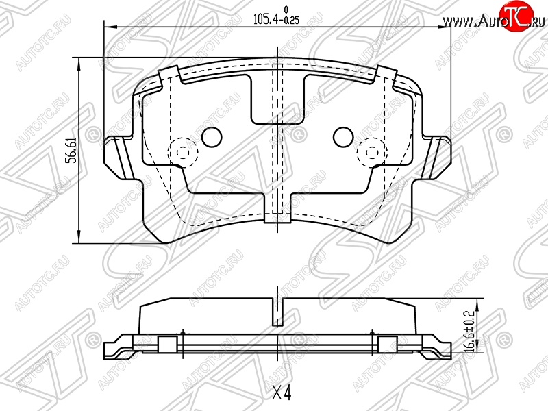 1 299 р. Колодки тормозные SAT (задние) Volkswagen Passat B6 седан (2005-2011)  с доставкой в г. Екатеринбург