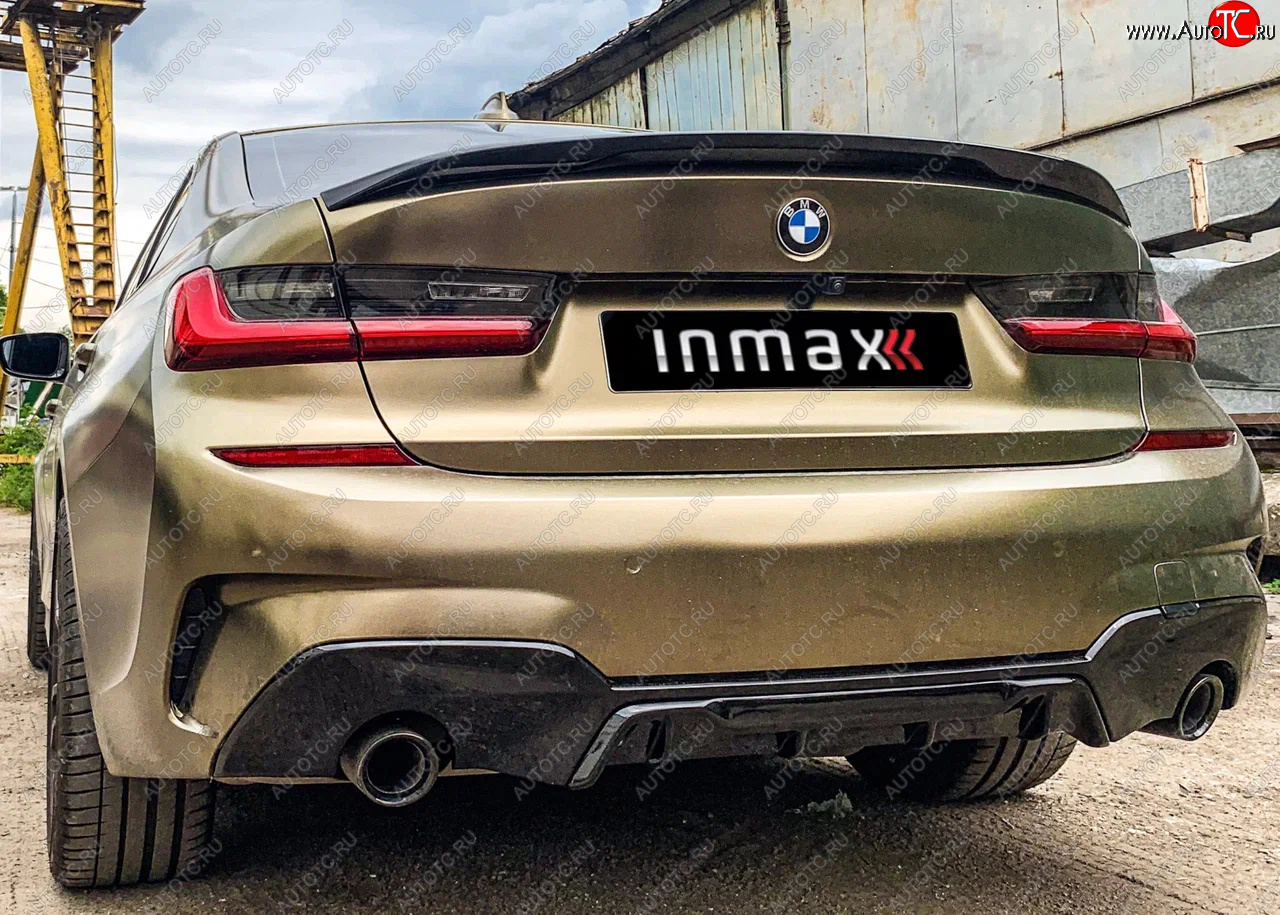 11 999 р. Диффузор заднего бампера М-Perfomance 320 BMW 3 серия G20 седан (2018-2022) Inmax (цвет: черный глянец)  с доставкой в г. Екатеринбург