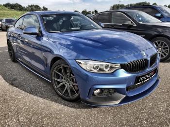 12 999 р. Сплиттер переднего бампера М-Perfomance  BMW 4 серия ( F32,  F36) (2013-2020) купе дорестайлинг, лифтбэк дорестайлинг, купе рестайлинг, лифтбэк рестайлинг (цвет: черный матовый)  с доставкой в г. Екатеринбург. Увеличить фотографию 1