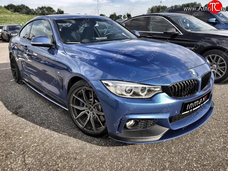 12 999 р. Сплиттер переднего бампера М-Perfomance  BMW 4 серия ( F32,  F36) (2013-2020) купе дорестайлинг, лифтбэк дорестайлинг, купе рестайлинг, лифтбэк рестайлинг (цвет: черный матовый)  с доставкой в г. Екатеринбург