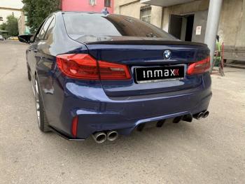 5 999 р. Накладки M-Perfomance под задний бампер (мини-лезвия) Inmax  BMW 5 серия  G30 (2016-2020) дорестайлинг, седан (цвет: черный глянец)  с доставкой в г. Екатеринбург. Увеличить фотографию 4