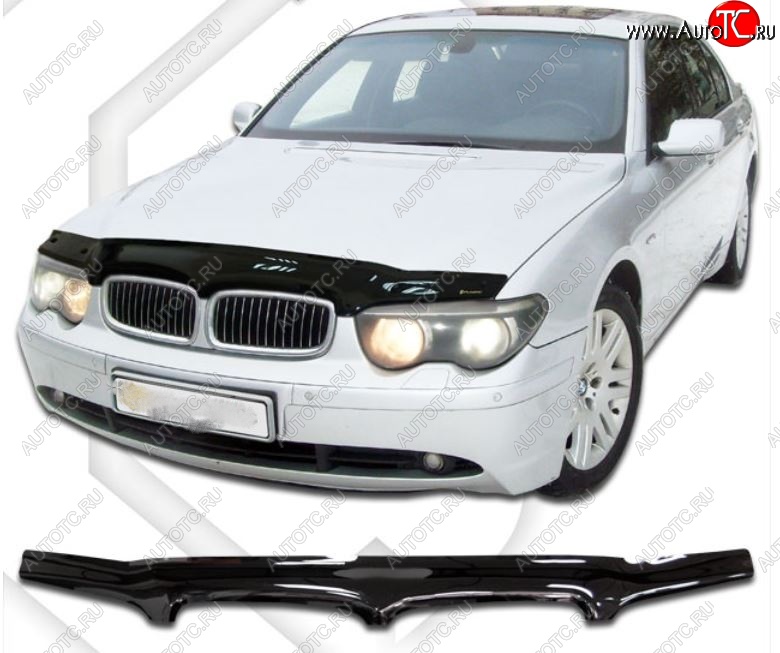 1 839 р. Дефлектор капота CA-Plastiс  BMW 7 серия  E65,E66, E67, E68 (2001-2005) дорестайлинг, седан (Classic черный, Без надписи)  с доставкой в г. Екатеринбург