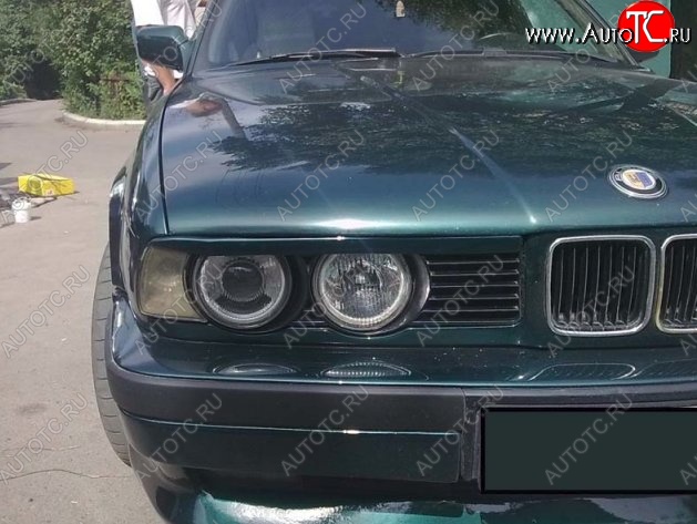 1 649 р. Реснички на фары CT v1 BMW 5 серия E34 седан дорестайлинг (1988-1994) (Неокрашенные)  с доставкой в г. Екатеринбург