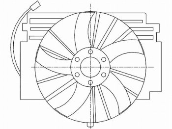 Вентилятор радиатора SAT (в сборе) BMW X5 E53 рестайлинг (2003-2006)