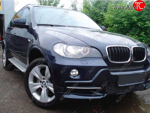 1 499 р. Реснички на фары CT BMW X5 E70 рестайлинг (2010-2013) (Неокрашенные)  с доставкой в г. Екатеринбург