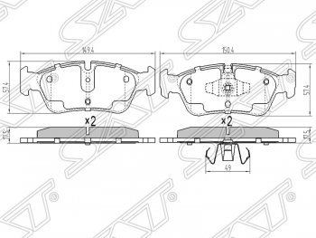 899 р. Колодки тормозные SAT (передние)  BMW 3 серия ( E90,  E91) (2004-2012) седан дорестайлинг, седан рестайлинг, универсал рестайлинг  с доставкой в г. Екатеринбург. Увеличить фотографию 1