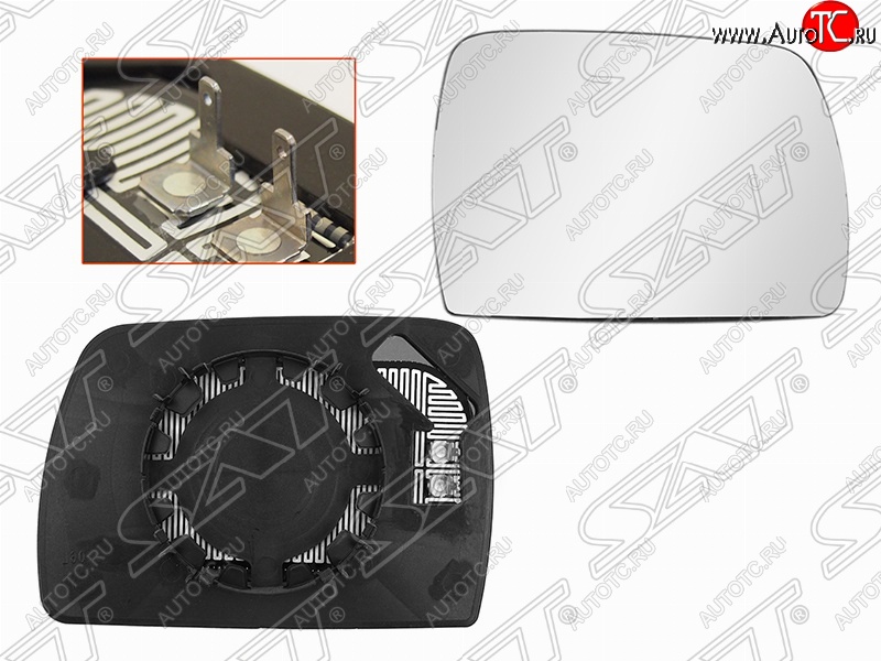 649 р. Правое полотно зеркала SAT (голубой, асферическое с обогревом) BMW X3 E83 (2003-2009)  с доставкой в г. Екатеринбург