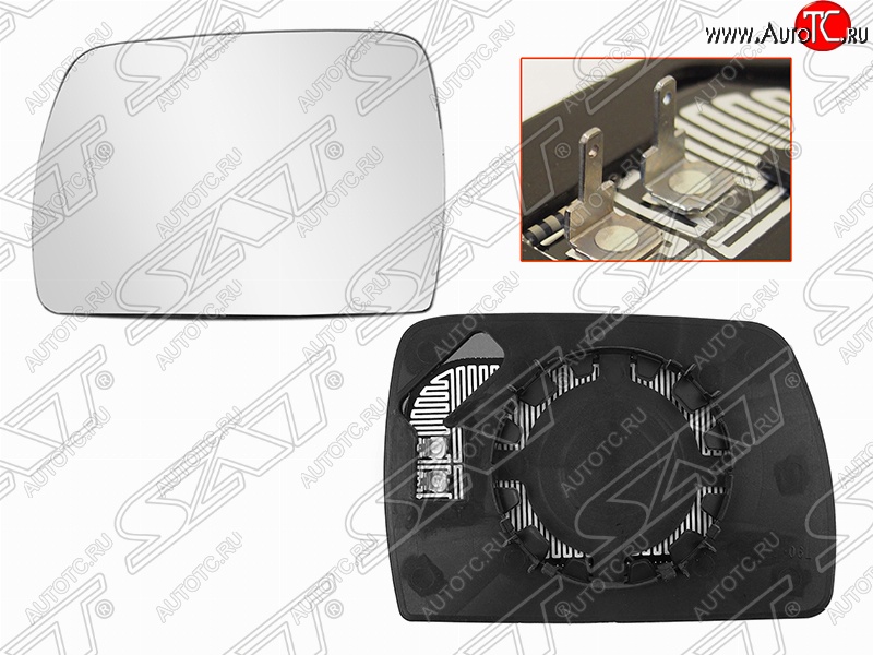 649 р. Левое полотно зеркала SAT (голубой, асферическое с обогревом) BMW X3 E83 (2003-2009)  с доставкой в г. Екатеринбург