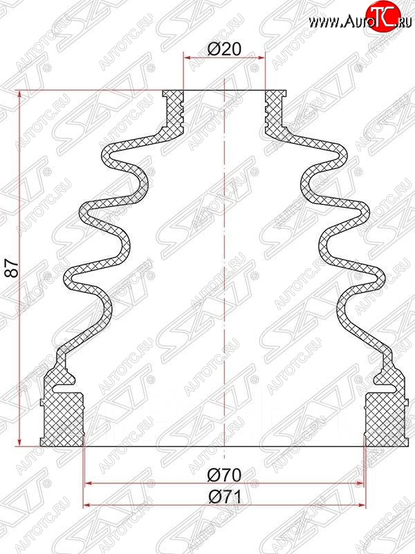 449 р. Пыльник ШРУСа SAT (внутренний/передний/правый)  BMW X3  E83 (2003-2009), Ford Transit Connect (2002-2013)  с доставкой в г. Екатеринбург